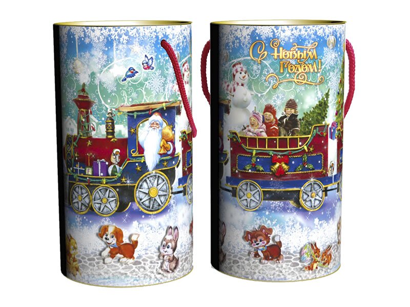НГ подарок - "Паровозик" (тубус) 800гр арт.08-07