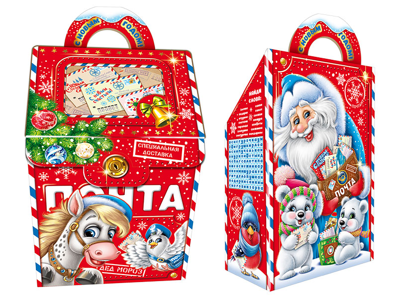 НГ подарок - "Почта лошадка" (картон) 700гр арт.07-05