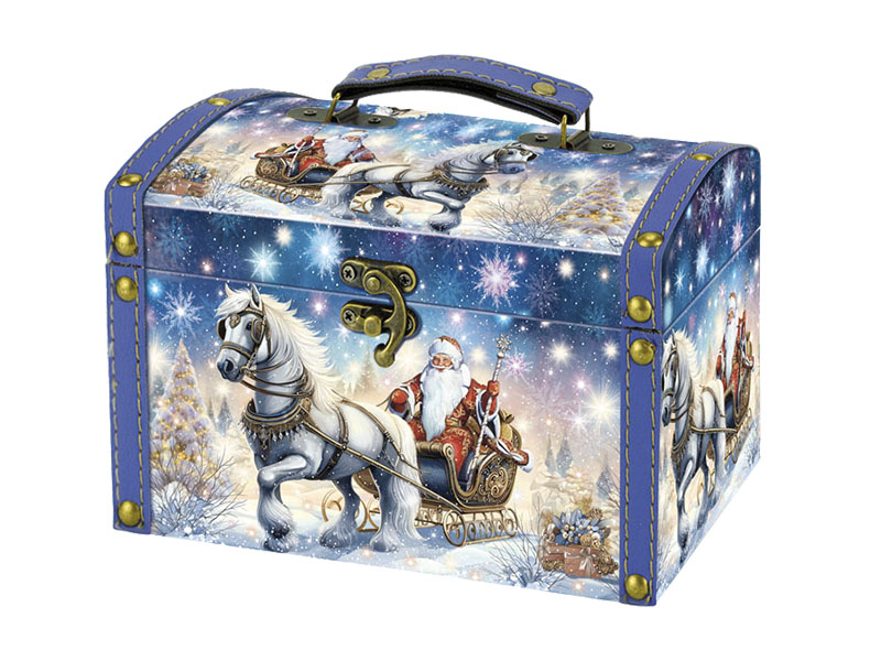 Подарочная упаковка - из дерева "Сундук Снежная ночь" Д24024