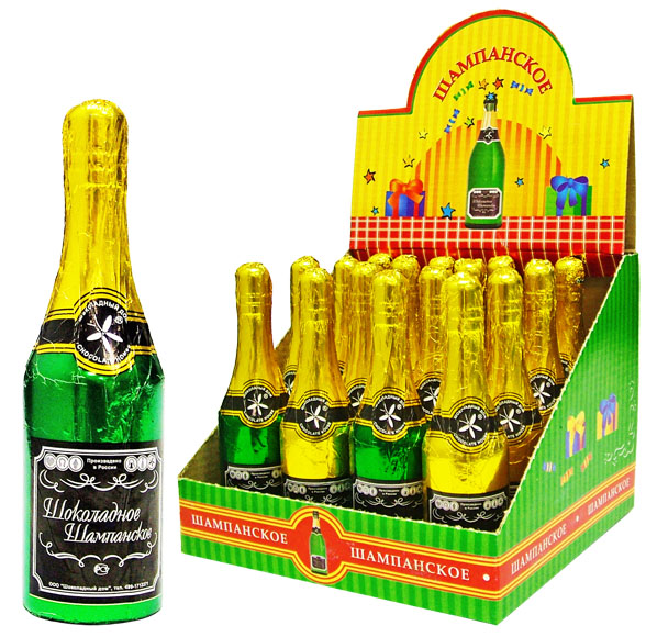 Шок. фигура в фольге / "Шампанское большое" 120гр (12шт*6) 0000