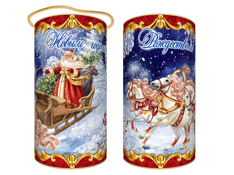 НГ подарок - "Новогодняя тройка" (тубус) 800гр арт.08-02