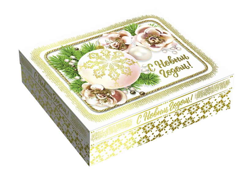 Подарочная упаковка - из картона "Новогоднее золото" 