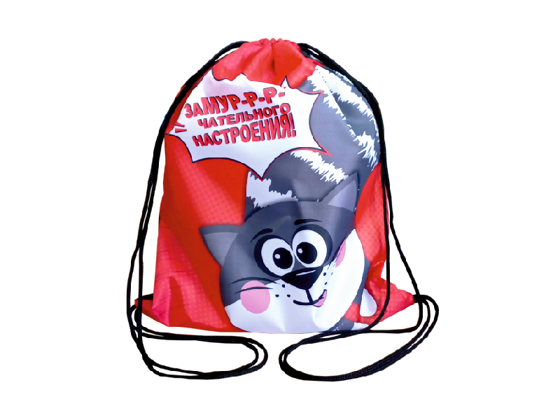 Подарочная упаковка - из текстиля "Мешок для обуви Серый кот" 