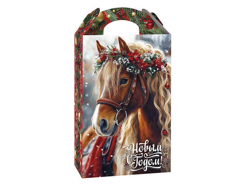 Подарочная упаковка - из картона "Символ года (лошадь)" К2556