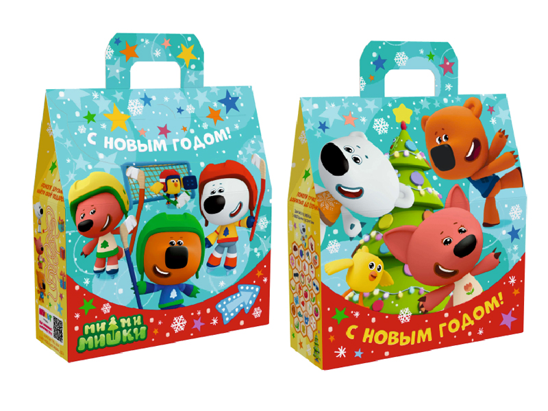 Подарочная упаковка - из картона "Ми-ми-мишки" 