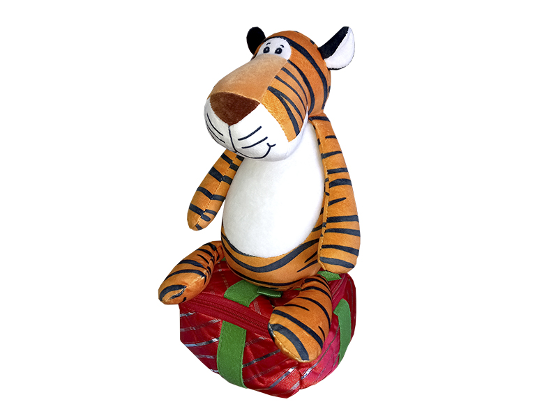 НГ подарок - "Тигр с подарком" (мягкая игрушка) 400гр арт.03-02