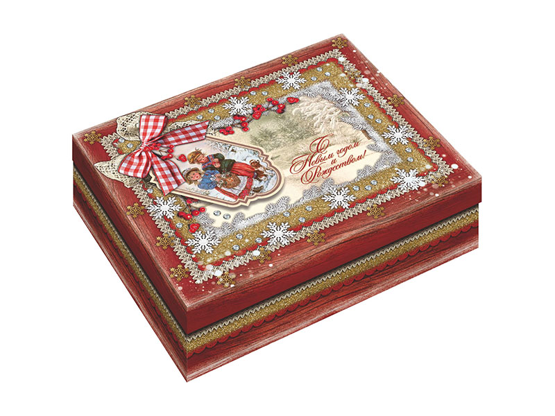 Подарочная упаковка - из картона "Елочные игрушки" 8-20