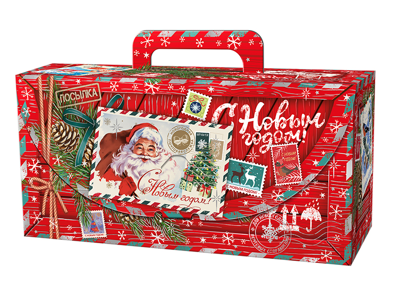 Новогодний подарок - "Красная посылка" (картон)