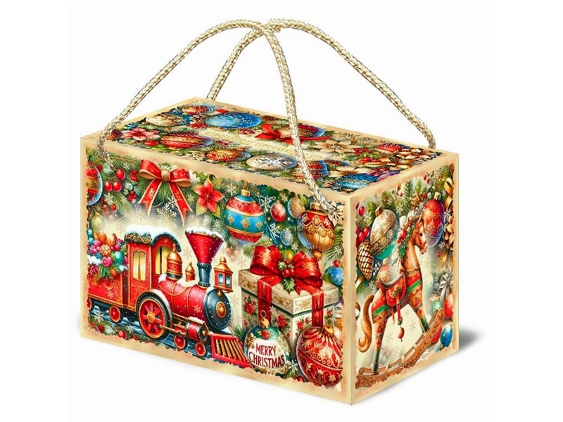 Новогодний подарок - "Волшебный праздник ПАРОВОЗИК" (картон)